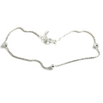 Sterling Silver Ball & Box Chain Bracelet or Anklet