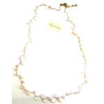 Designer Elly Preston Silver Tone FW Pearl Pink Crystal Necklace