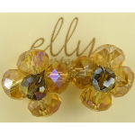 Designer Elly Preston Crystal Retro Flower Blossom Earrings