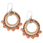 Designer Elly Preston Carded Boho Bead Lola Earrings ~ Tangerine