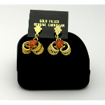 New Old Stock 1970's Gold Filled Genuine Carnelian Earrings