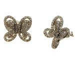 Sterling Silver & White CZ Figural Butterfly Earrings