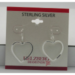Liquidation Sterling Silver Braided Open Heart Earrings