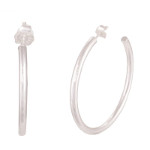 Sterling Silver Classic Semi-Circle Hoop Push Back Earrings