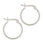 Sterling Silver Tube Hoop Saddleback Earrings ~ 7/8" Medium