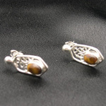 Artist-Crafted Sterling Silver & Tiger's Eye Filigree Earring