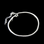 8" Adjustable European Bead Silverplated Bracelet