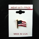 Made in USA United States of America Flag Enamel Brass Lapel Pin