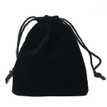 Black Velvet Draw String Jewelry Bags ~ Small