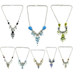 Mixed Alpaca Silver and Gemstone Hand-Crafted Necklaces