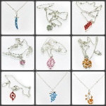 Mixed Silver Tone Necklaces & Austrian Crystal Pendants