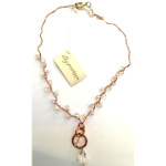 Designer Elly Preston Copper & Faceted Crystal Pendant Necklace