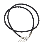Black Braided Genuine Leather Necklaces