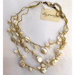 Designer Elly Preston FW Pearl & Clear Crystal Choker Necklace