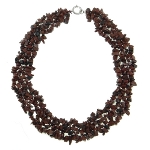 Genuine Gemstone Strung Chip Necklace ~ Mahogany Obsidian