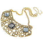 Boutique Gold Tone Faceted Rhinestone Filigree Necklace