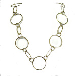 Retro 1960's Modern Linked Rings Endless Metal Necklace