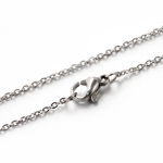 304 Stainless Steel Cross Chain Necklace Platinum Wash