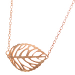 Silhouette Leaf Necklace ~ 14K Rose Gold Vermeil Sterling Silver