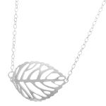 Silhouette Leaf Necklace ~ Solid Sterling Silver