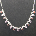 Artist-Crafted Sterling Silver & Amethyst Garnet Chain Necklace