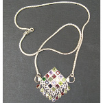 Artist-Crafted Sterling Silver & Mixed Gemstone Dangle Necklace