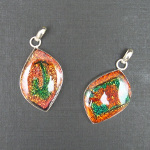 Artist-Crafted Sterling Silver Mixed Dichroic Glass Pendant
