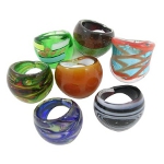 Mixed Colors Hand-Made Lampwork Murano Art Glass Ring