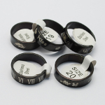 Mixed Engraved Stainless Steel Black Rings