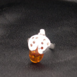 Artist-Crafted Figural Bumble Bee Sterling Silver & Amber Ring