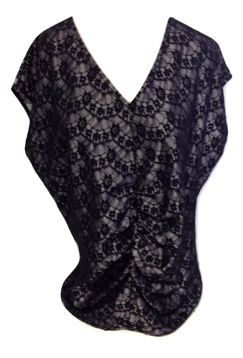 Size XS Millau Oversized Black Lace Top
