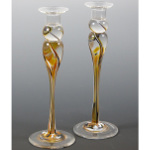 Classic Candlestick Pair in Black-Gold
