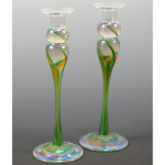 Classic Candlestick Pair in Green-Gold
